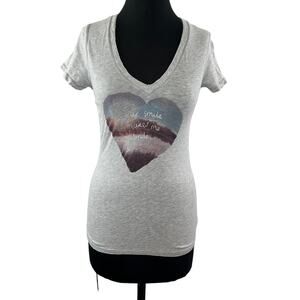 AMERICAN EAGLE OUTFITTERS Gray Cotton "Your Smile Makes Me Smile" Tee Size M